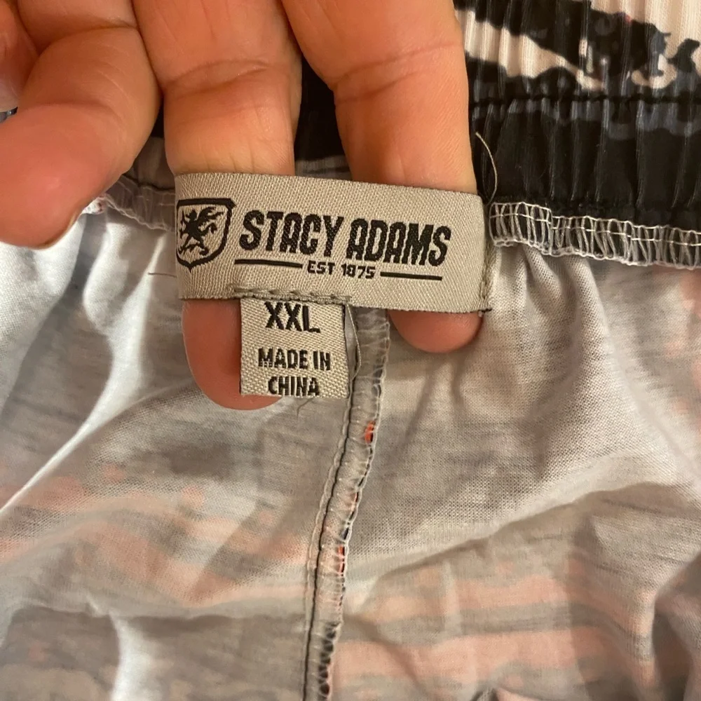 Stacy Adams Red, Black, and White Geometric Swim Shorts XXL (PE)